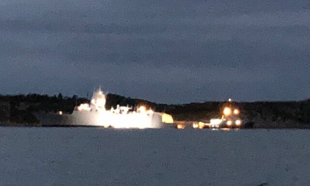 image: Politiet starter etterforskning etter kollisjon mellom tankskip og fregatt